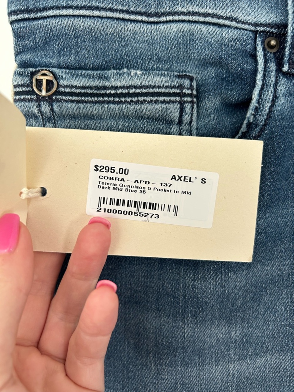 Indigo Men's Skinny Jeans in Washed Blue - Picture 6 of 6